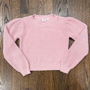 🌟3/$20 GAP Kids Pink Puff Sleeve Sweater